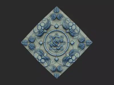 pattern vintage rococo baroque gothic antique luxury  3D print model
