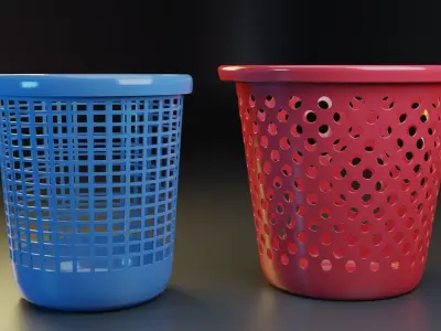 Plastic Basket Low-poly 3D model purchase