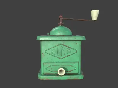 Vintage coffee grinder jade Low-poly 3D model