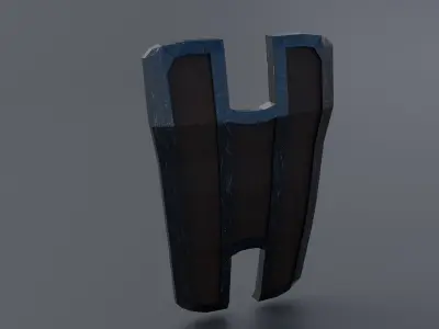 Battle shield Low-poly 3D model