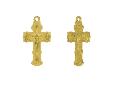 Jesus Christ Cross Engraved Antique Pendant Design  3D print model