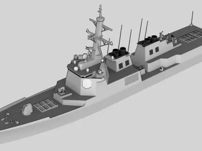 DDG Sejong the Great KDX III class Low-poly 3D model