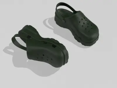 Clogs Sandal Green 3D model