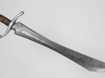 Longsword 2 sword Low-poly 3D model