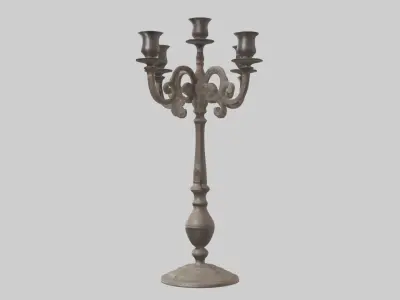 Old Candleholder Model Low-poly 3D model