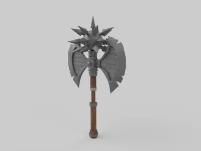 battle axe  Low-poly 3D model purchase
