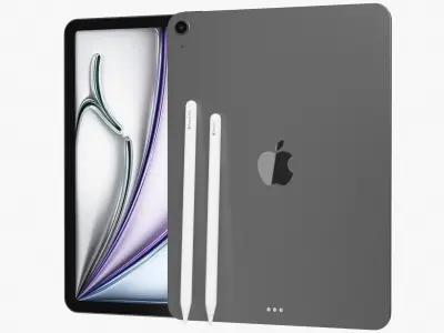 Apple iPad Air 11 2026 WiFi and Cellular with Pencils All Colors 3D model