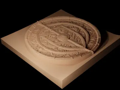 Shield CNC 3d Print High Relief Sand Casting 3D print model