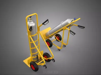 GAS BOTTLE CYLINDER TANK HAND TRUCK TROLLEY DOLLY BARROW CART 3D model