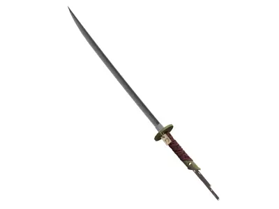 Katana samurai sword Low-poly 3D model get