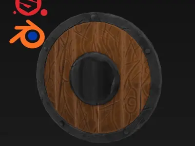 MEDIEVAL SHIELD Low-poly 3D model 3