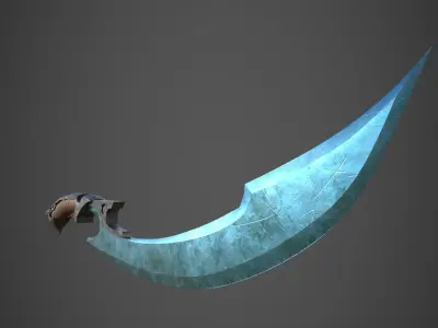 Blue fantasy sword 3D model