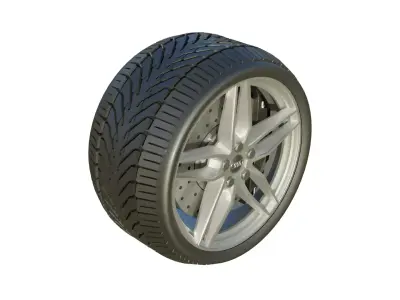 Audi R8 V10 Plus Wheel rigged Free 3D model