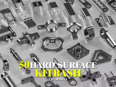 50 Hard surface kitbash  3D model