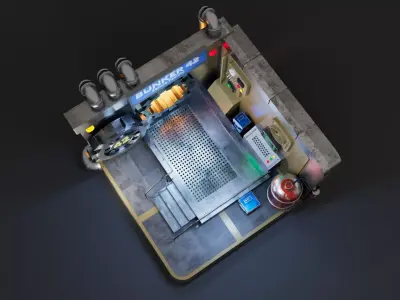 Isometric Bunker 3D model