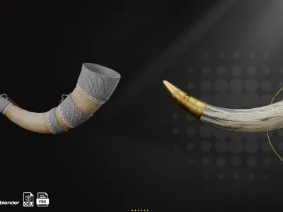 FREE 6 Viking Horn and Tutorial Free low-poly 3D model