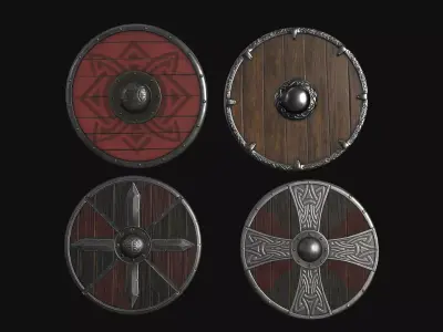 Medieval shields 3D Model Pack