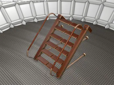 Wood Stairs Construction Element 17 Low-poly 3D model