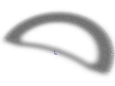 180 Degree Protractor 15cm 3D model