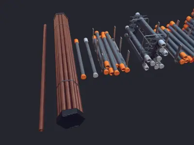 Storage Pipe Low-poly 3D model