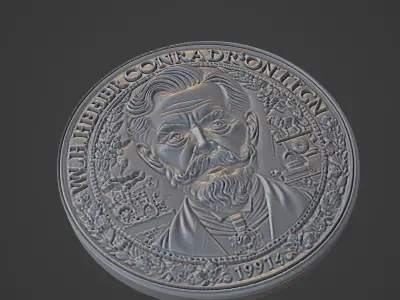 Wilhelm Conrad Rontgen Medallion 3D print model