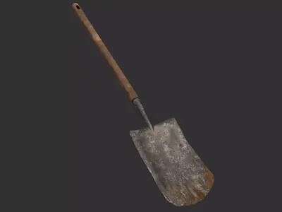 Shovel Low Poly PBR Game Asset Low-poly 3D model