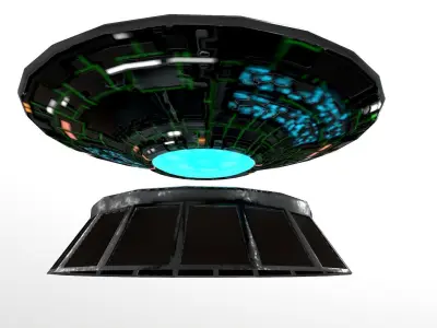 Low Poly Ufo spaceship Free low-poly 3D model