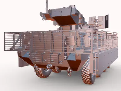 m1128 stryker 8x8 Low-poly 3D model