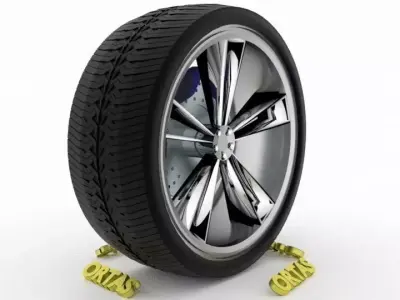 ORTAS CAR WHEEL RIM 90 GAME READY WHEEL RIM TIRE 3D model