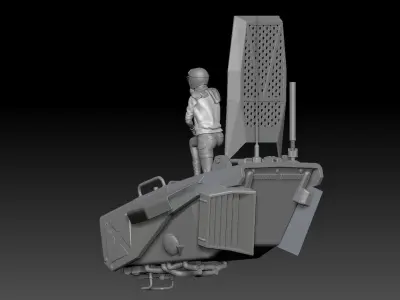APOCALYPSE GARAGE MECHA MILITARY GIRL 2 3D print model