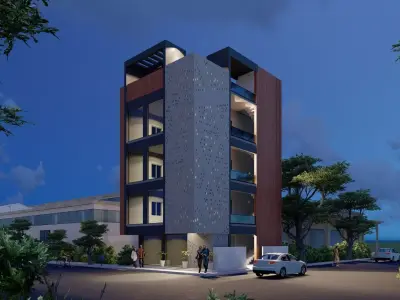 commercial building exterior 3D model