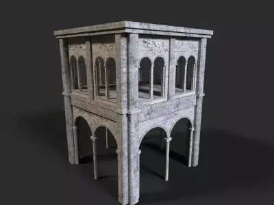 Medieval ruin Low-poly 3D model shop