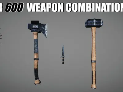 Modular Melee - Baseball Bat Pack Low-poly 3D model