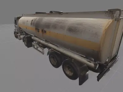 Wrecked and Burned Fuel Tanker PBR Low-poly 3D model