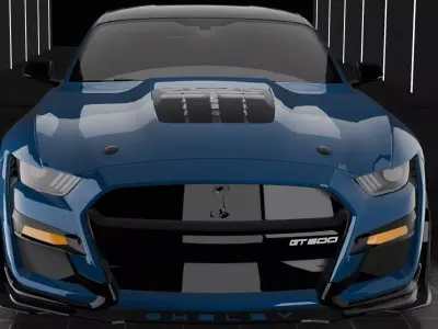 Shelby Mustang GT500 Detailed 3D Model for Render  3D model