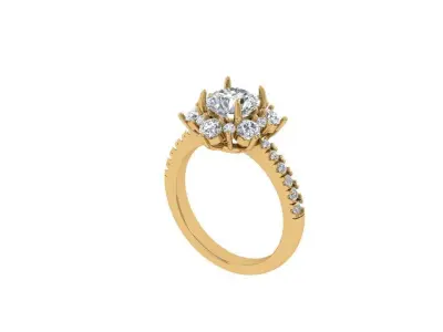 Solitaire Engagement Ring 3D print model 72