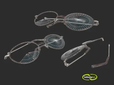Glasses are broken Low-poly 3D model