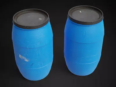 Plastic Drum Game-Ready Low-poly 3D model