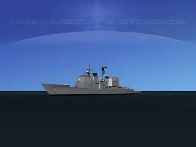 USS Vicksburg CG-69 LP Low-poly 3D model