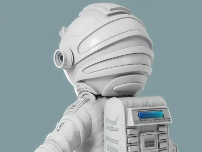Cartoon Astronaut Rigged 3D model get