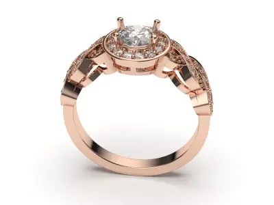 solitaire with ring sizes  8 part S44 3D print model