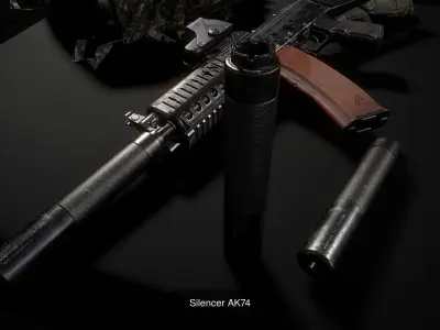 AKS74U  tactical 3D Model Pack