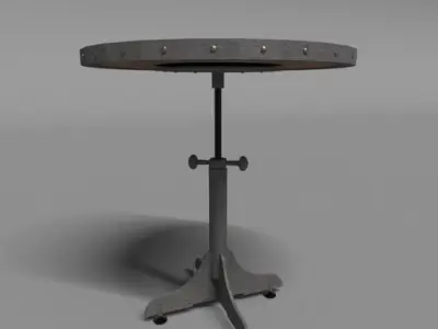 Industrial Round Bar Table 3D model
