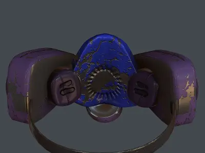 Gas mask helmet 3d model scifi Low-poly  Low-poly 3D model 30
