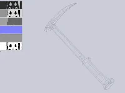 Ice axe Low-poly 3D model