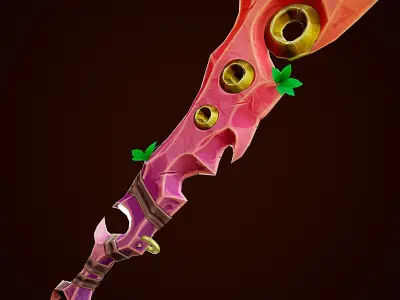 Coral Stylize Sword Low-poly 3D model