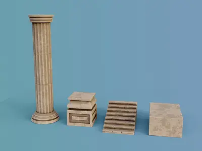 Antique Temple Low-poly 3D model