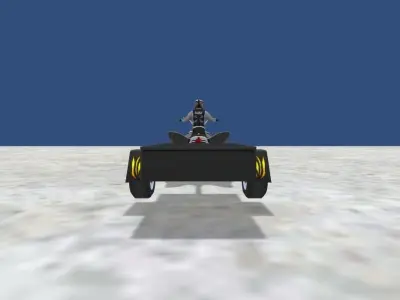 LowPolyQuadBikeWithTrailerandRider-3 person riding atv with t... Low-poly 3D model