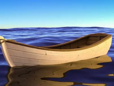 boat for game Low-poly 3D model