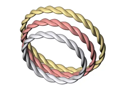 Braided rope bangle sizes S M L 3D print model